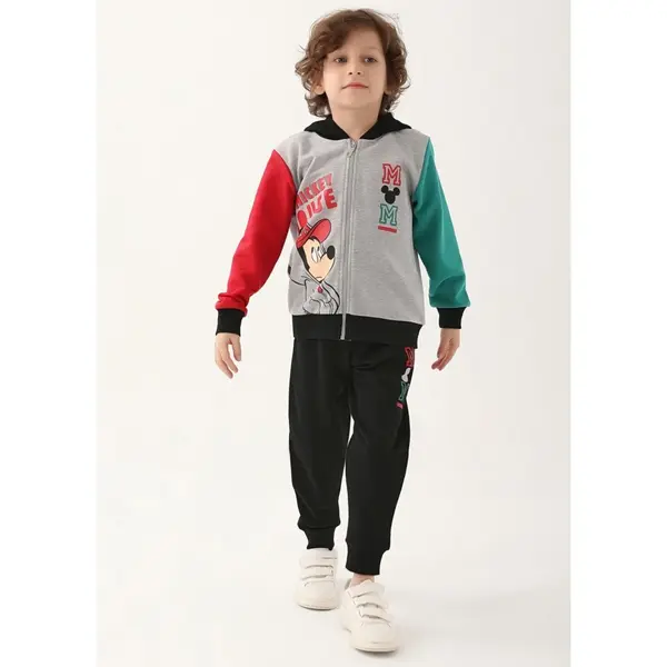 Mickey Mouse Eşofman Takımı Gri Melanj