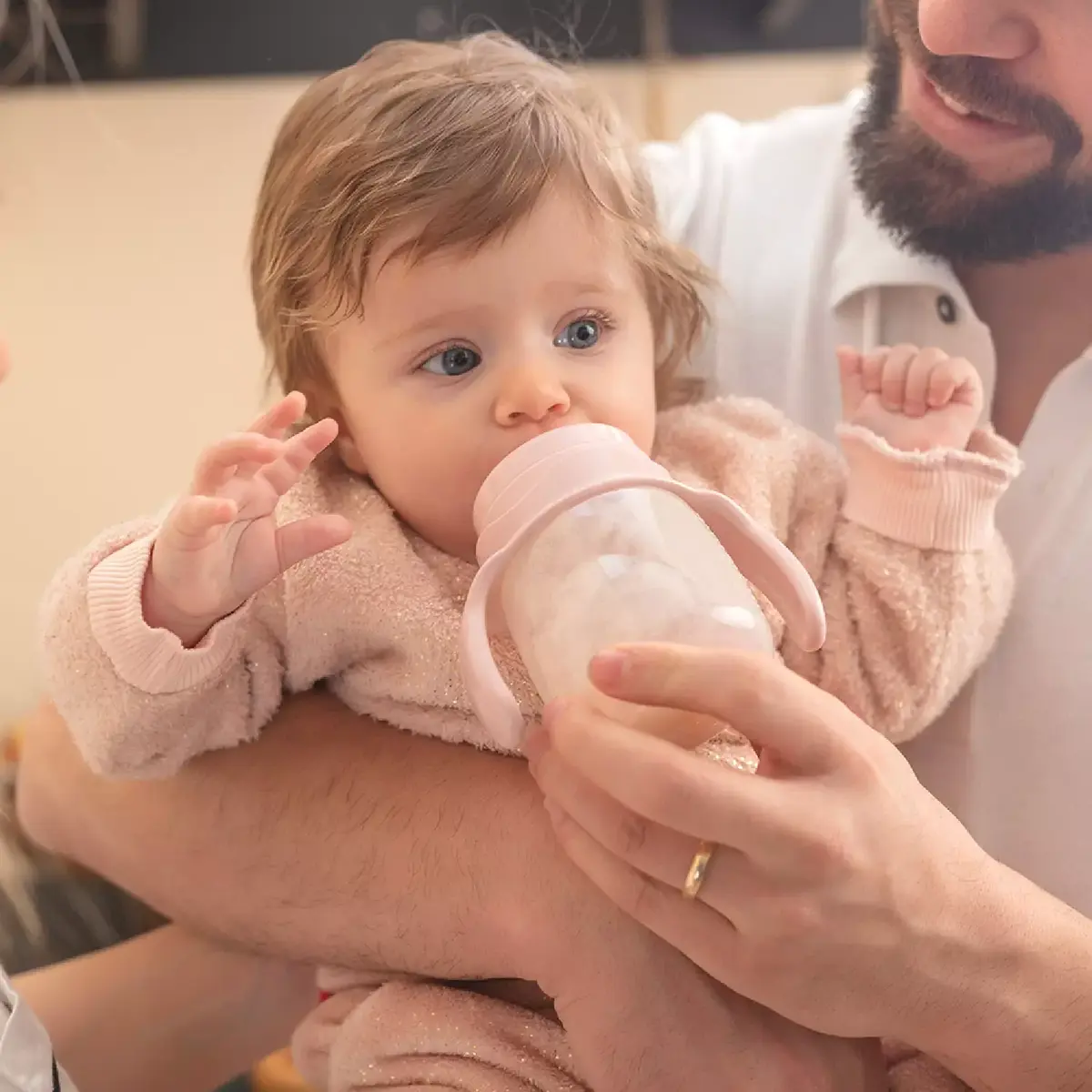 Mamajoo Kulplu Eğitici Bardak 270 ml Powder Pink