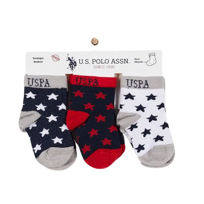 U.S. Polo Çorap Soket Lacivert - Beyaz