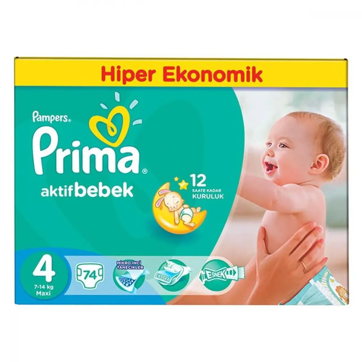 Prima Bebek Bezi Aktif Bebek Maxi 74lü Aylık Paket