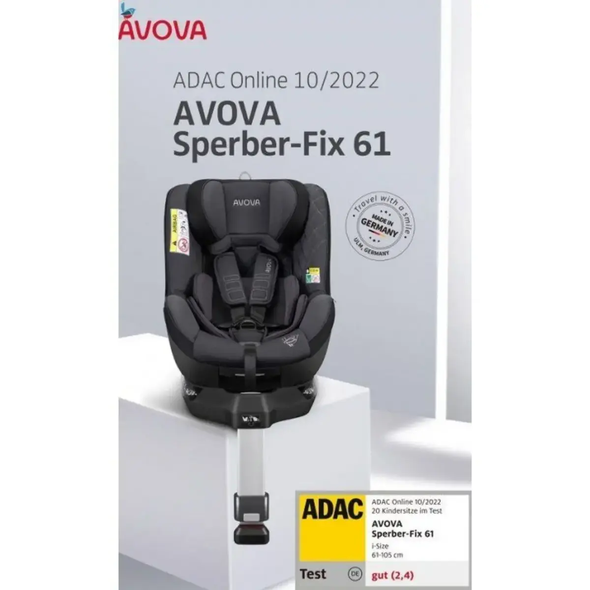 Avova Sperber-Fix 61 Oto Koltuğu 0-18 Kg Koala Grey