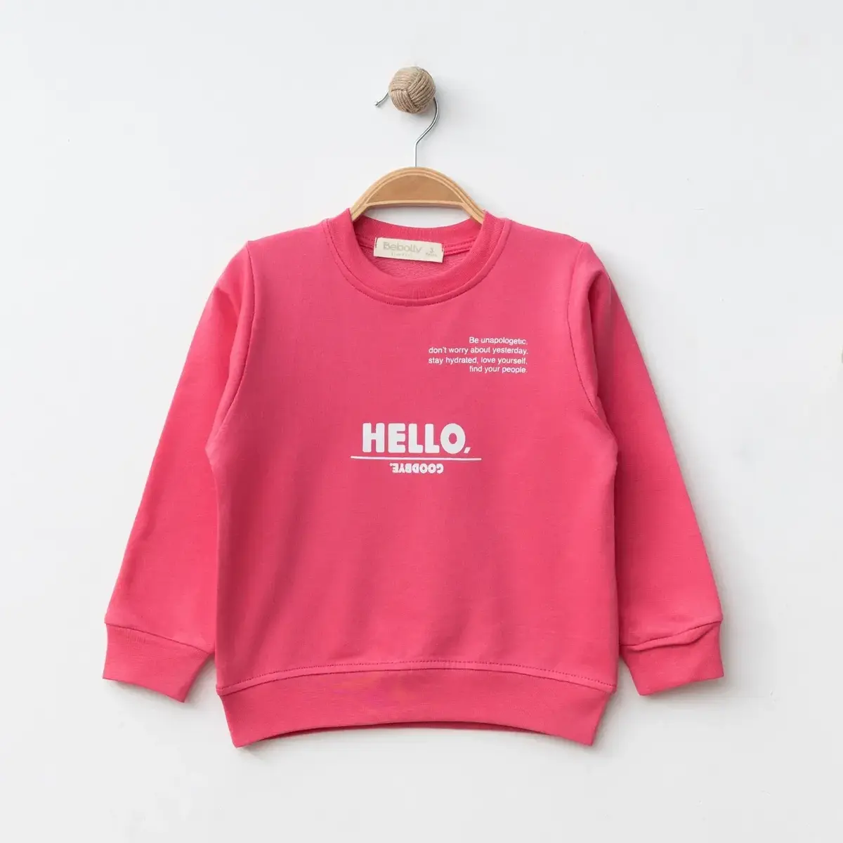 Bebolly 2li Takım Hello Baskılı Fuşya