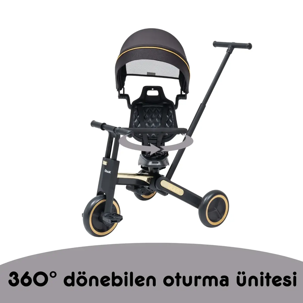 Duux Trike D56 7 in 1 Üç Tekerlekli Bisiklet Siyah
