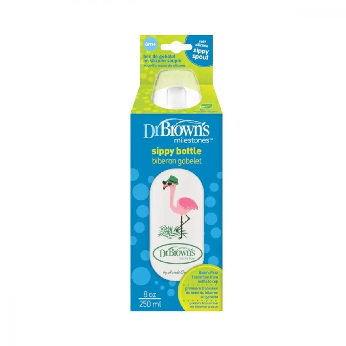 Dr Browns Sippy Spout Dar Ağız PP Biberon 250 ml Flamingo