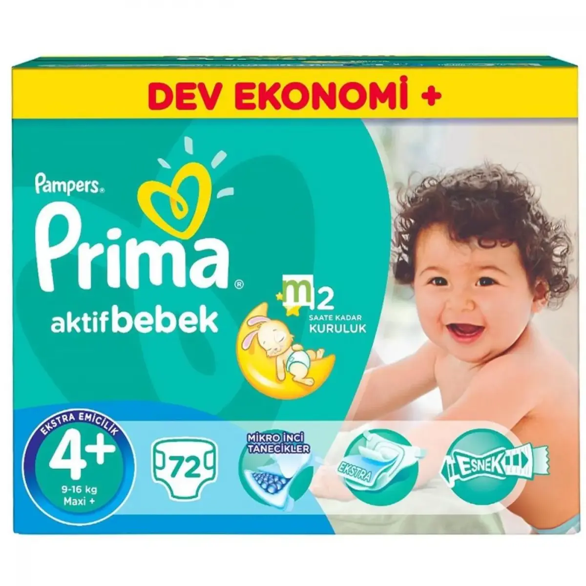 Prima Bebek Bezi Aktif Bebek Maxi Plus 72li Aylık Paket