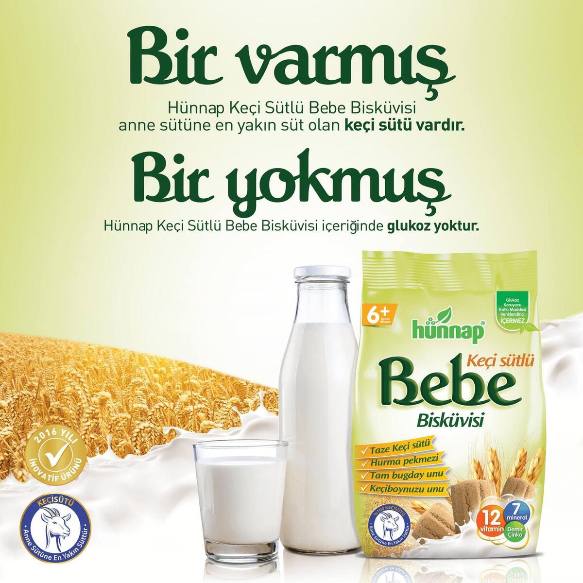 Hünnap Keçi Sütlü Bebek Bisküvisi 400 gr x2