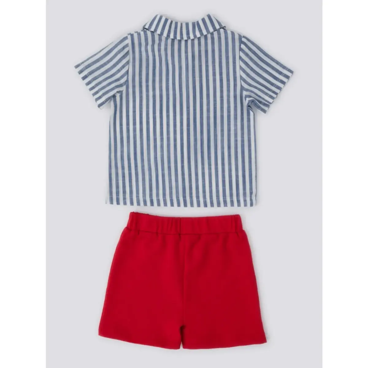 U.S. Polo 2li Takım T-Shirt Mavi Çizgili Kumaş