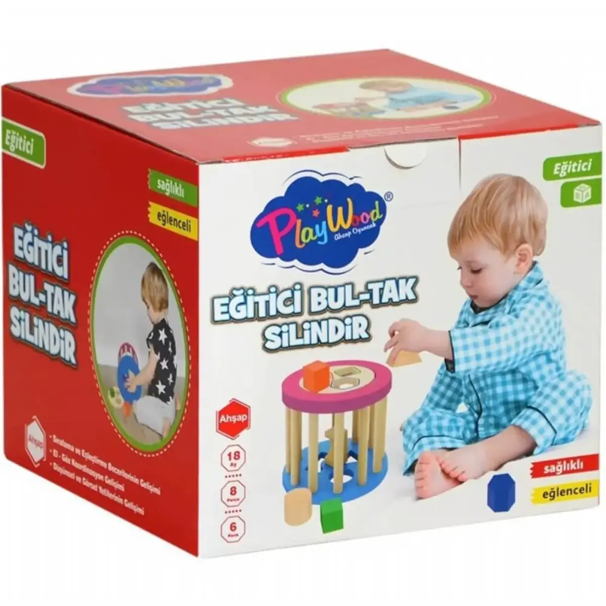 Ahşap Eğitici Silindir Bul Tak