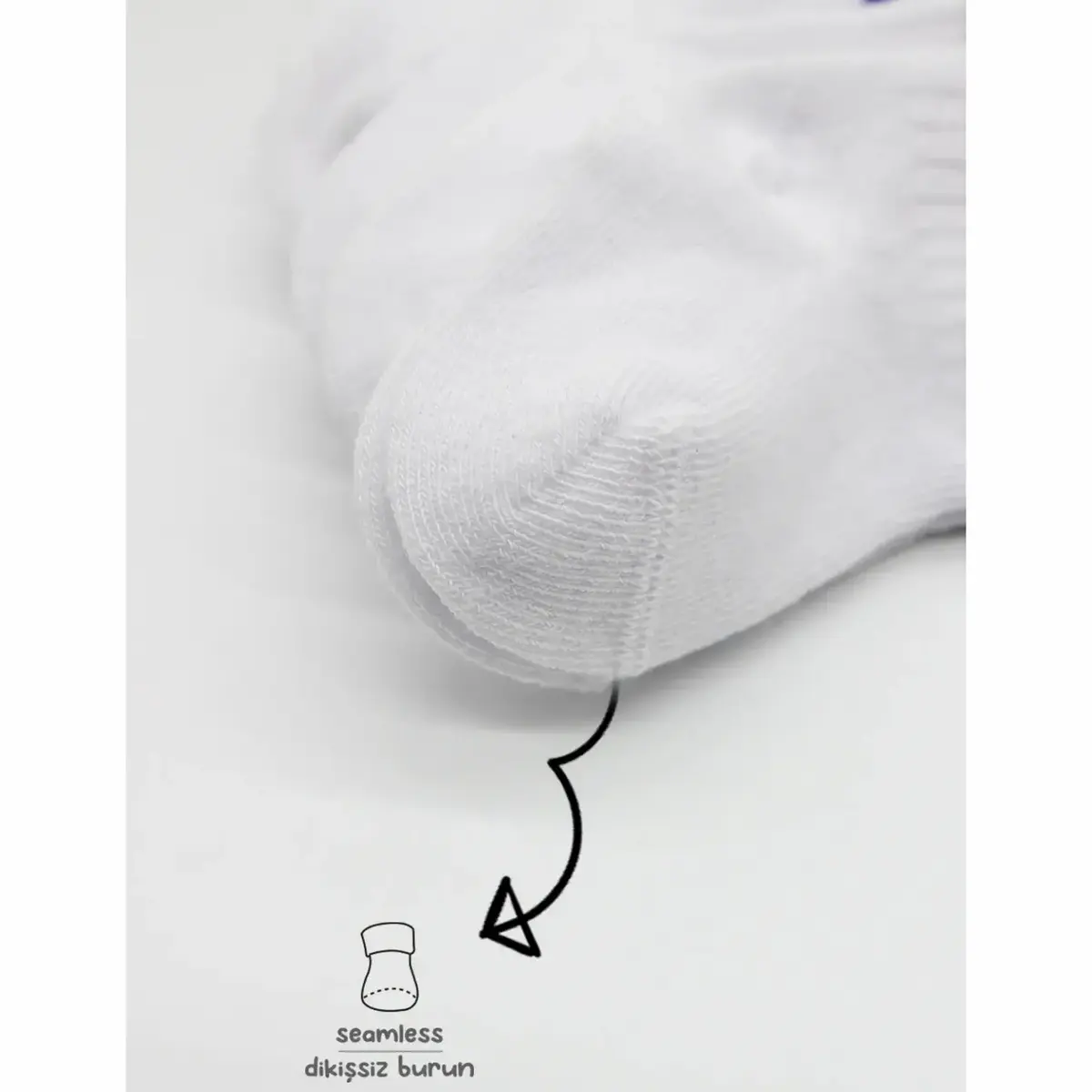 Bibaby Çorap Soket Bistyle 6lı Penye Çemberli Kırmızı - Beyaz