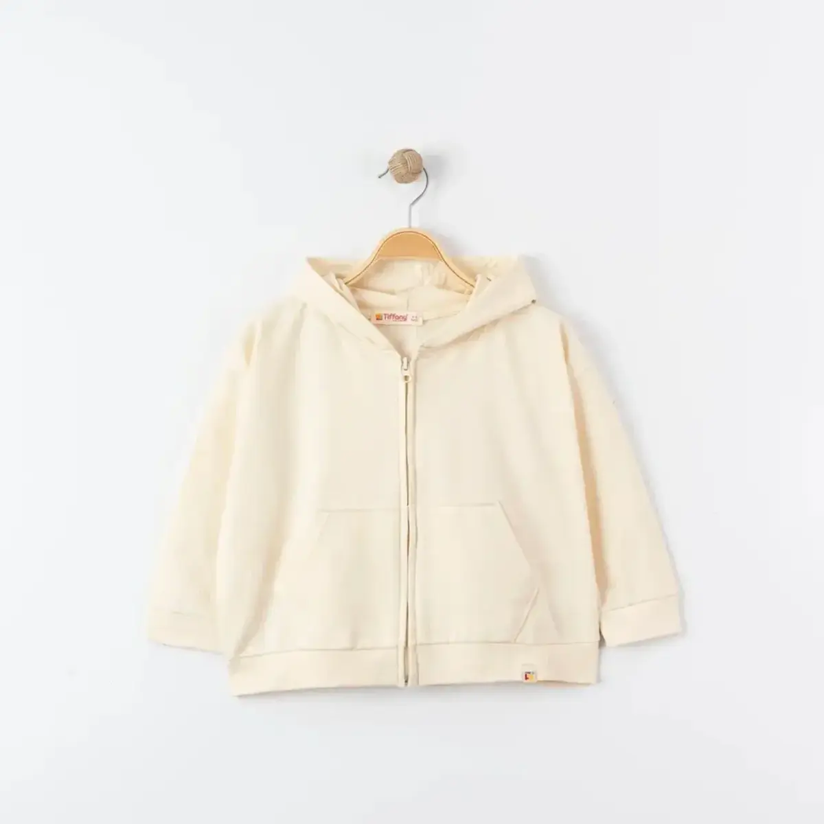 Tiffany Sweatshirt Kapüşonlu Fermuarlı Oversize Theme Bej