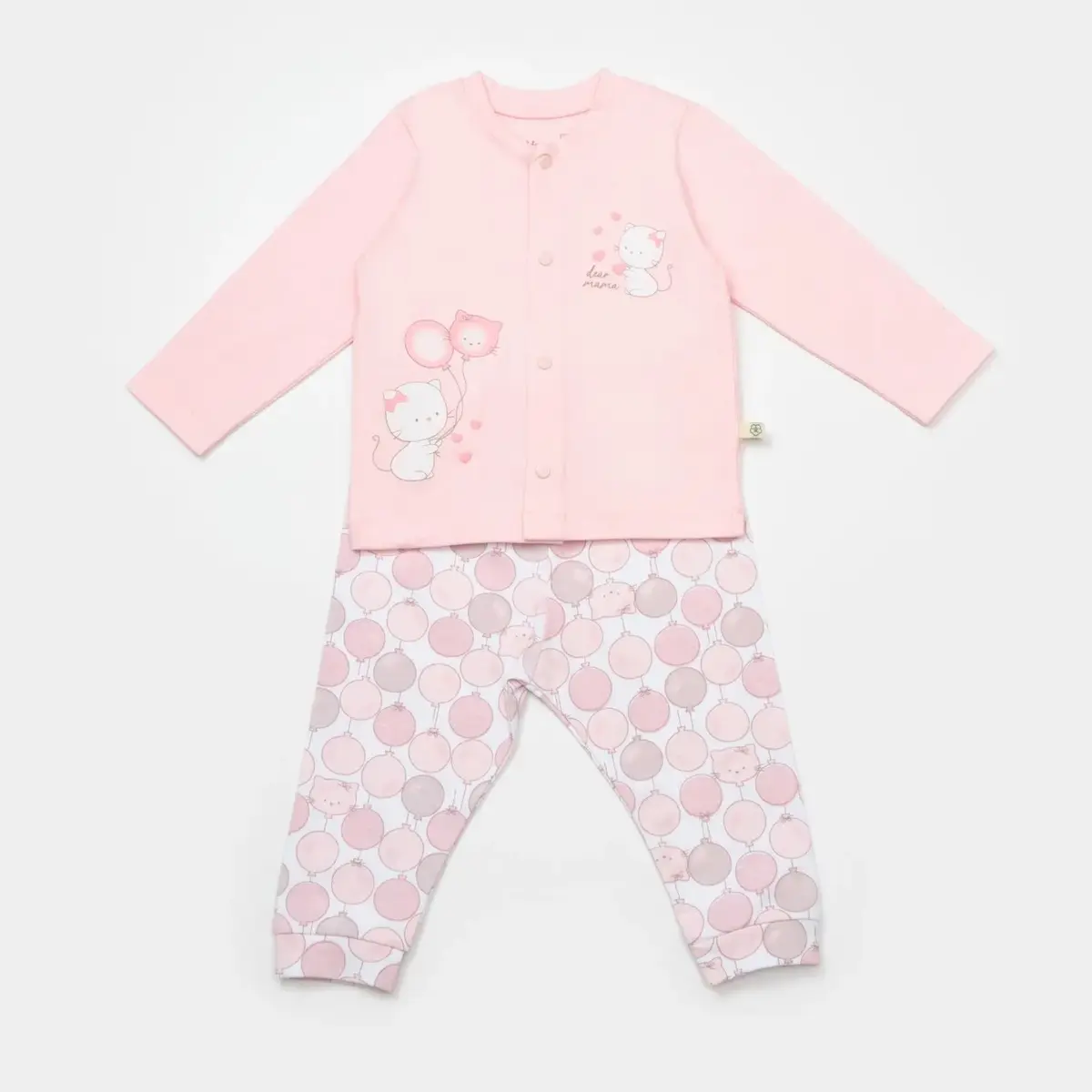 Bibaby Organik Pijama Takımı My Dear Mama Pembe