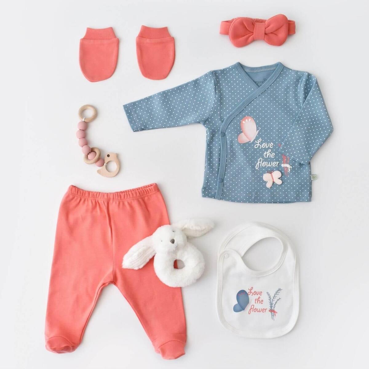 Bibaby Organik Hastane Çıkışı 5li Wild Flowers Spring Blue