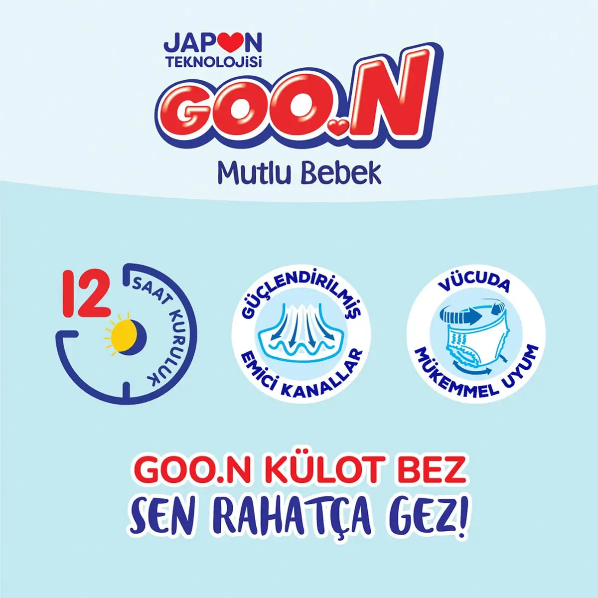 Goon Mutlu Bebek Külot Bebek Bezi 6 Beden 15-25 Kg 52li Aylık Fırsat Paket