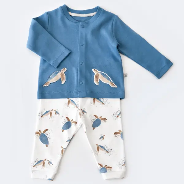 Bibaby Pijama Takımı Organik Caretta In Live İndigo