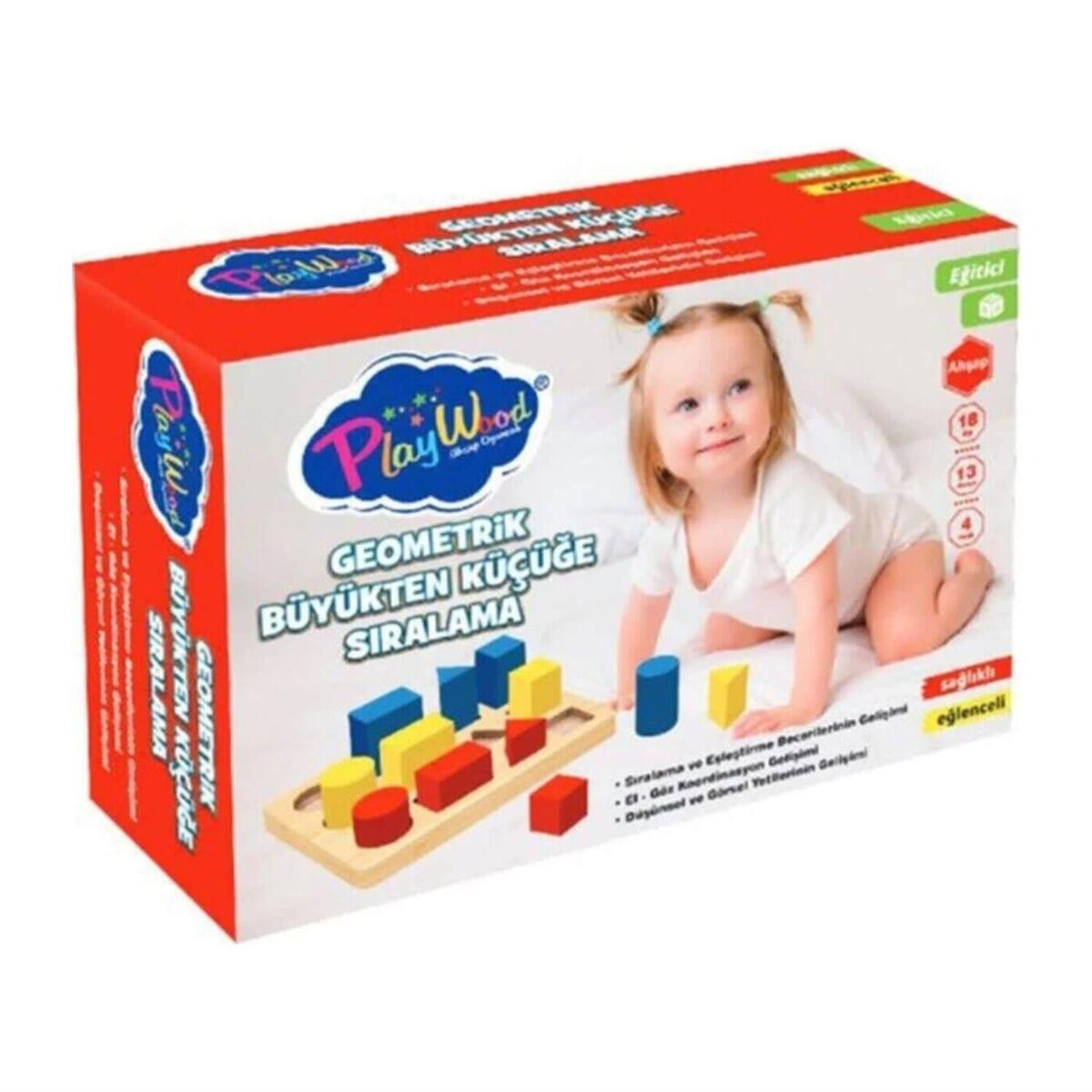 Playwood Kutuda Ahşap Geometrik Büyükten Küçüğe Sıralama