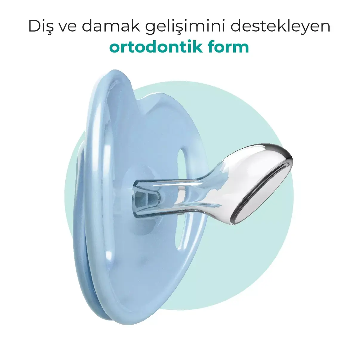 Mamajoo Ortodontik Silikon Emzik Sterilizasyon & Saklama Kutusu 12 Ay+ Powder Blue 2li
