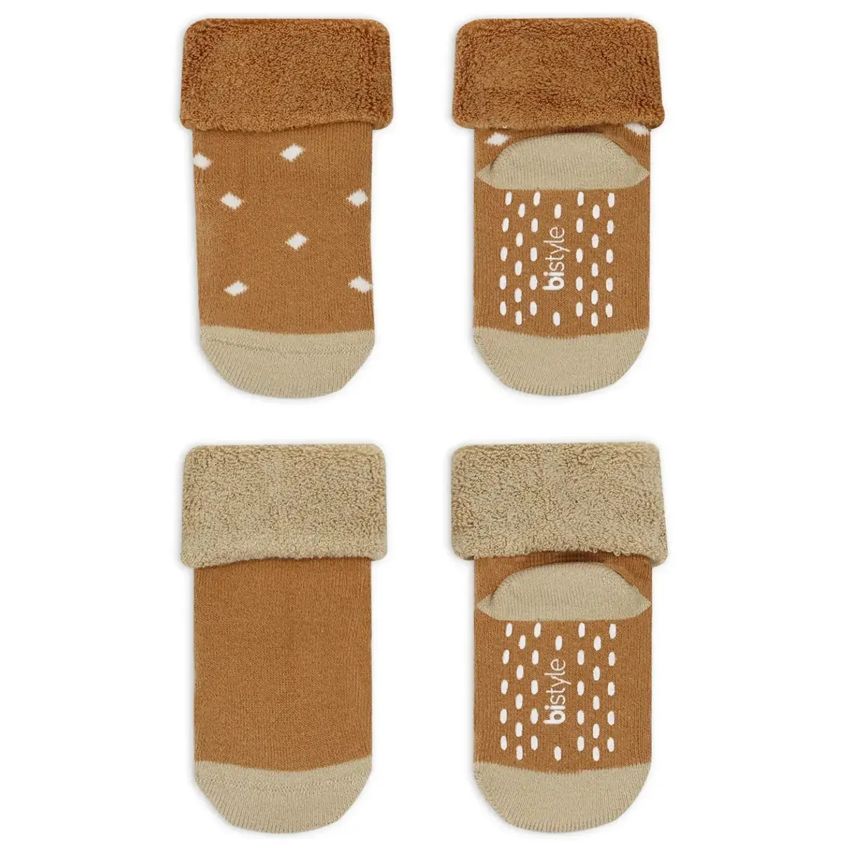 Bistyle Çorap Soket Havlu 2li Kaymaz Point Boy Hardal