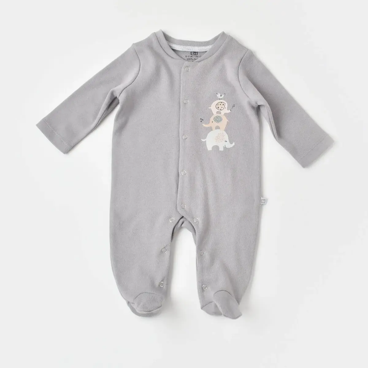 Bibaby Tulum Fermuarlı Elephant In Live Gri