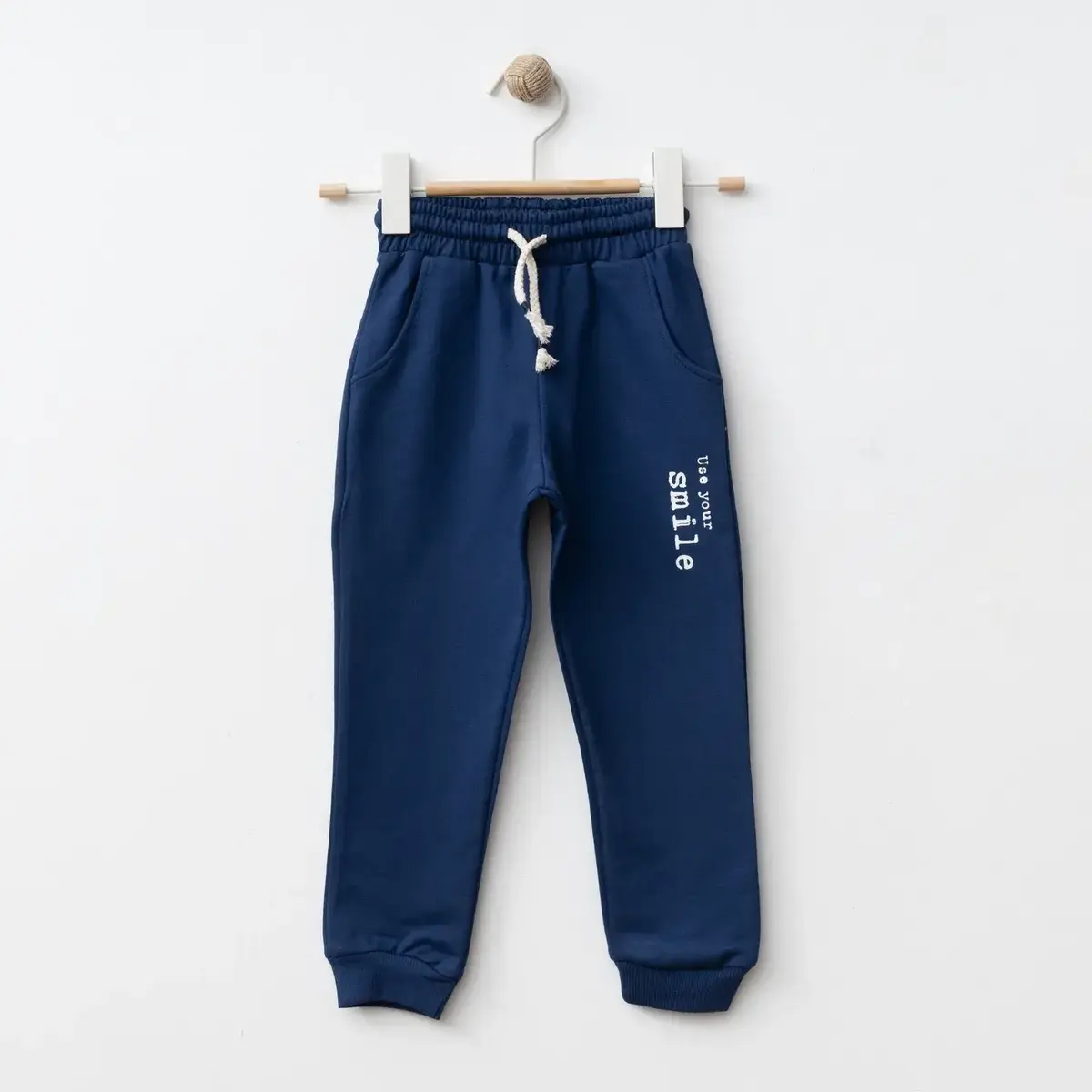 Bebolly Eşofman Altı Smile Baskılı Lacivert