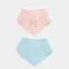 Bibaby Organik Fular Önlük 2li Always Happy Gül Kurusu - Mint