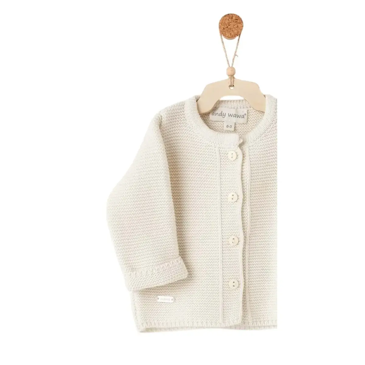 Andy Wawa Ceket Triko Basic  Ekru
