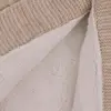 Mini Damla Battaniye Triko Penguen Nakışlı Bej