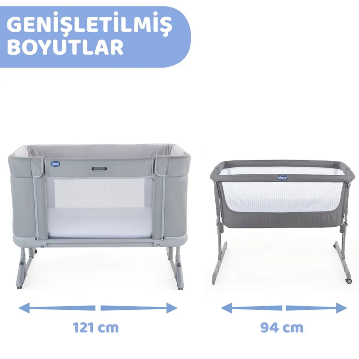 Chicco Next2Me Forever Anne Yanı Beşik Ash Grey Cross Collection