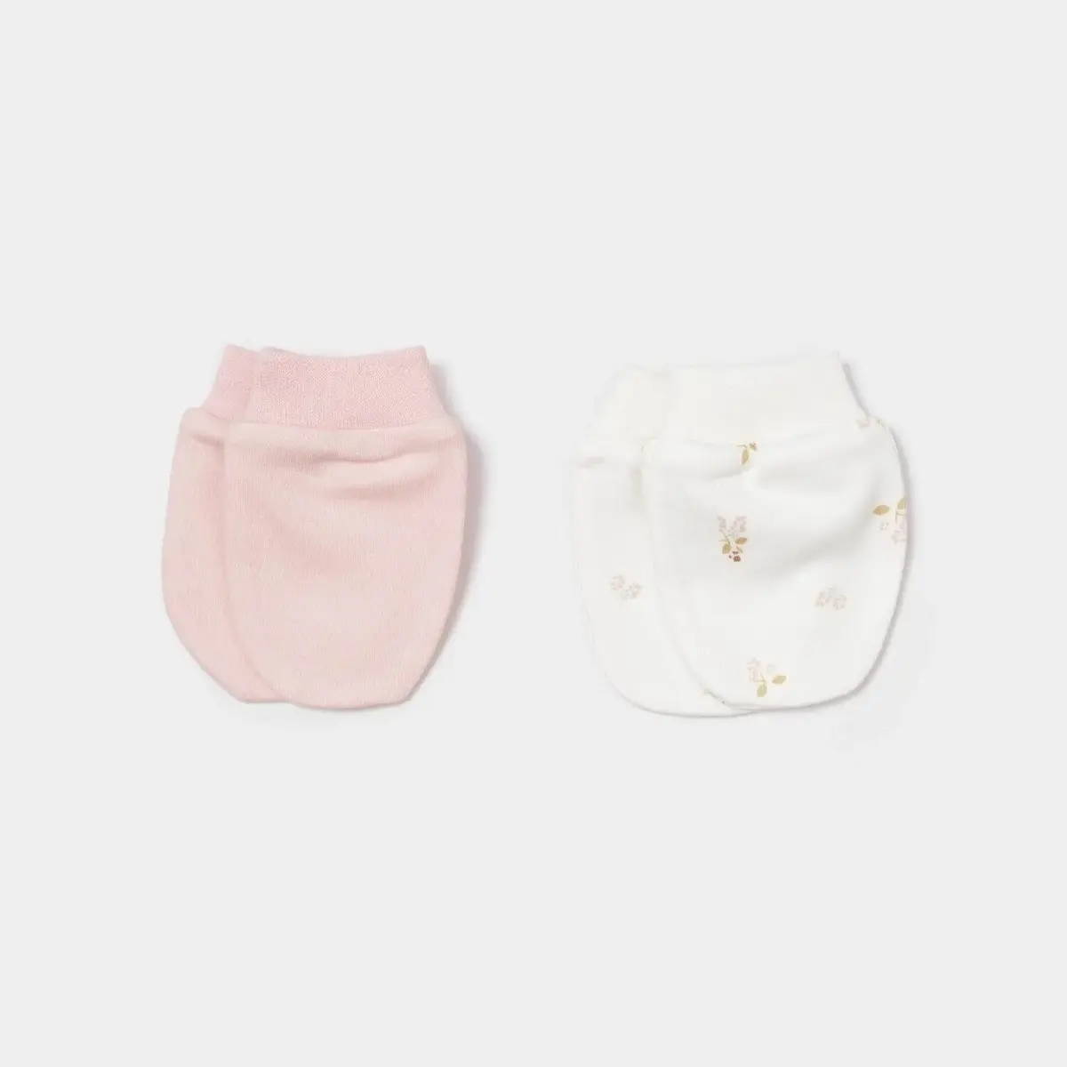Bibaby Organik Eldiven 2li The Flowers Ekru - Pembe