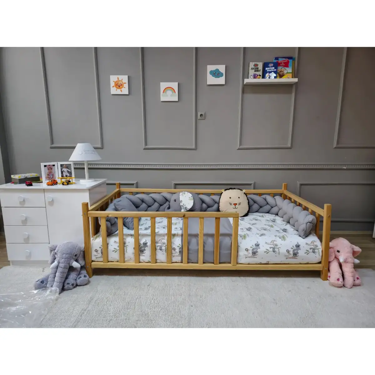 Yuar Baby Motessori Örgü Uyku Seti Gri Amazon