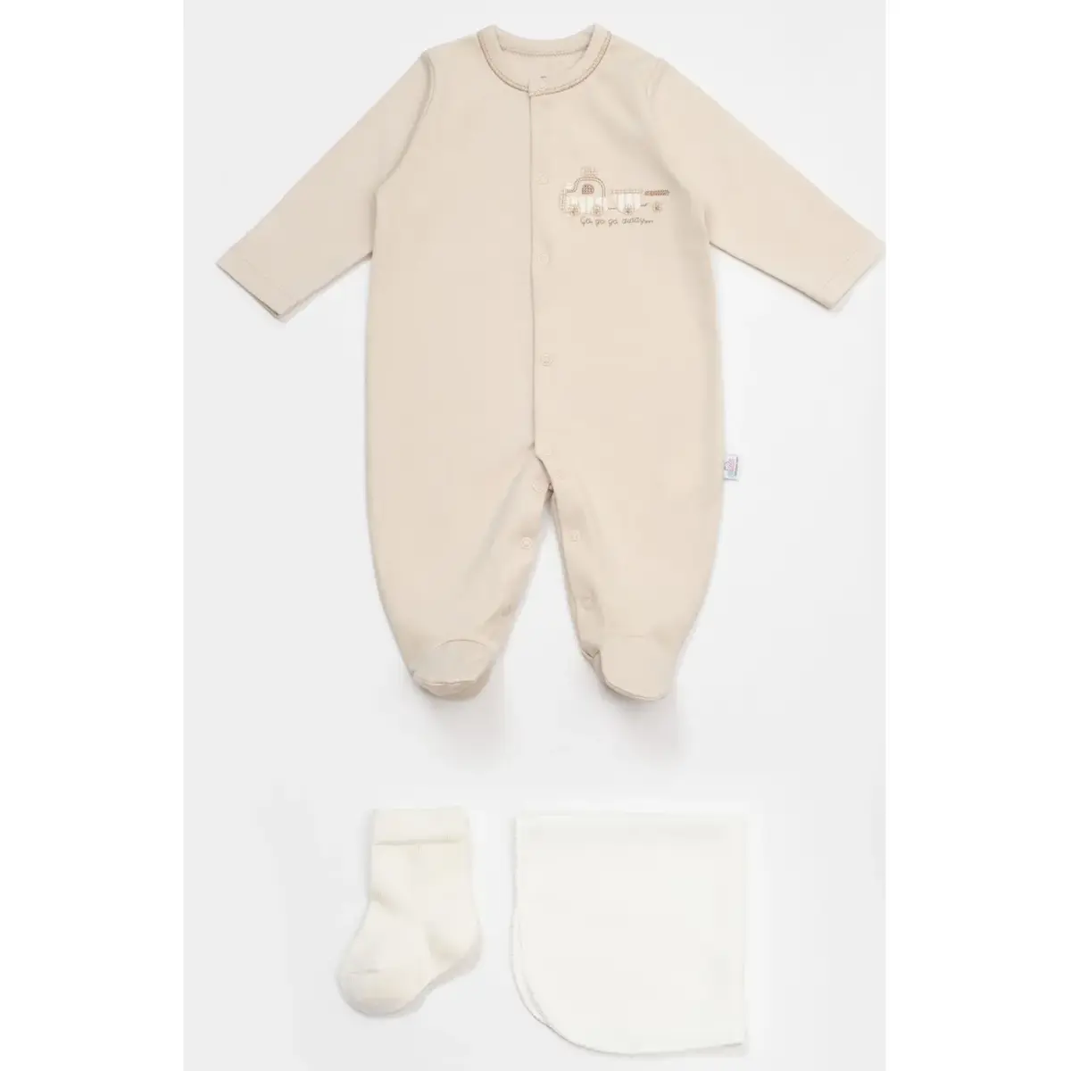 Bibaby Hastane Çıkışı 10lu Bimini Canvas Trains Boy Latte