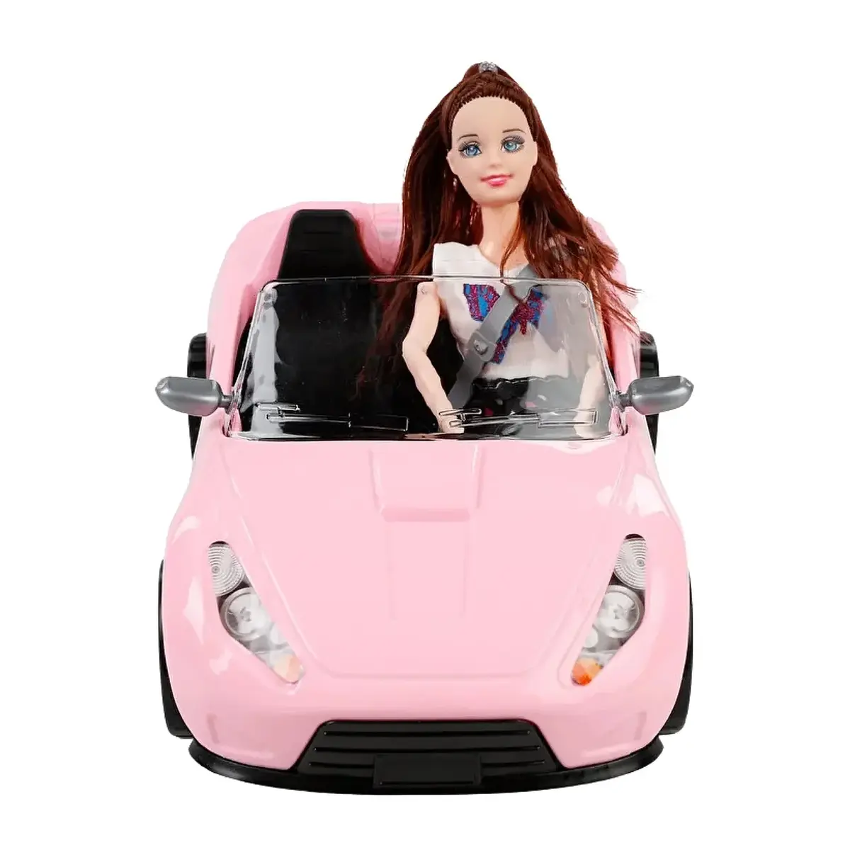 Cindy My Cool Car- Pembe Araba-Kahverengi Saçlı Bebek