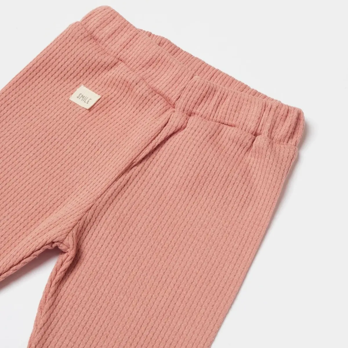 Bibaby Organik Pantolon Waffle Smile Kırmızı - Kahverengi