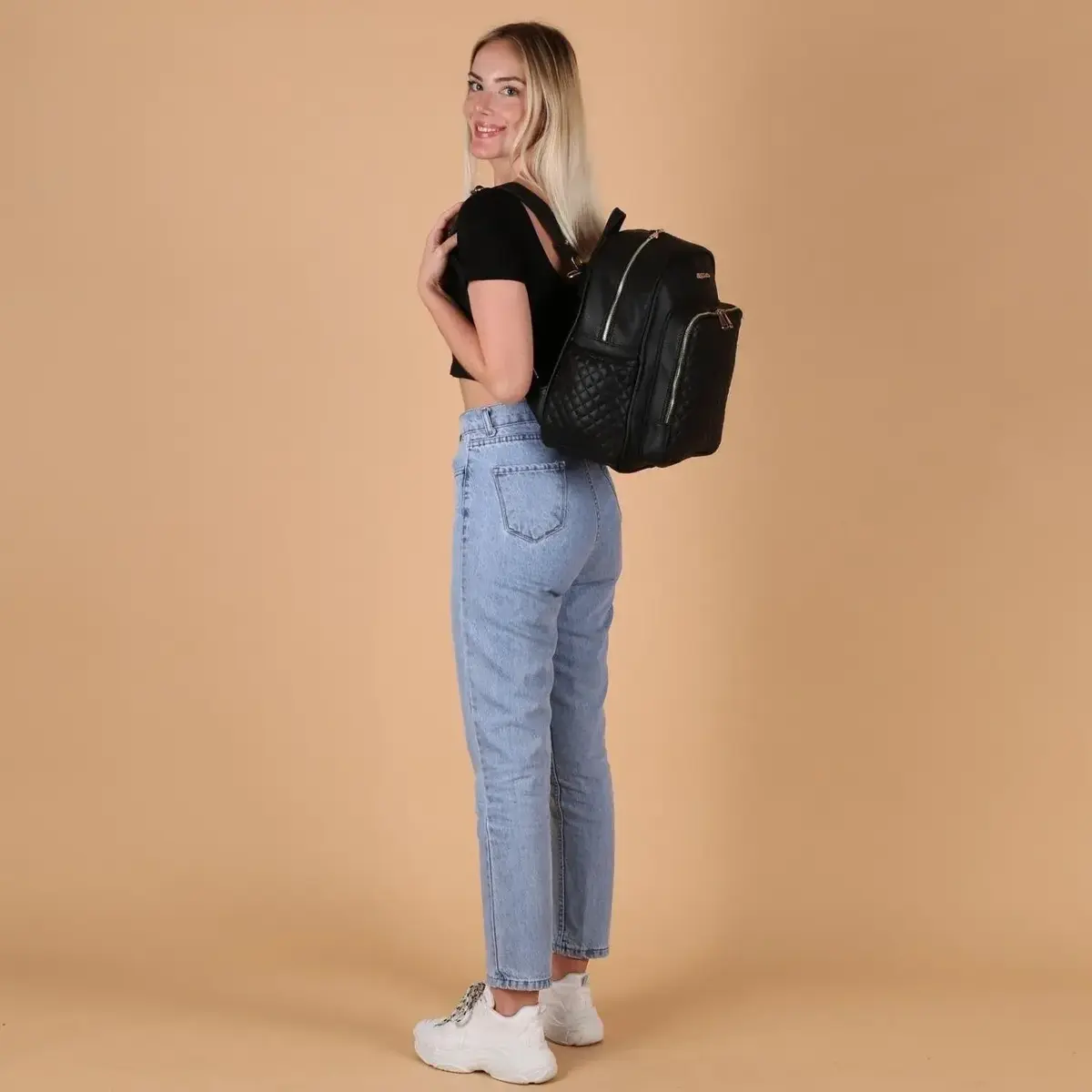M&Y Collection Dust Deri Sırt Çantası Siyah