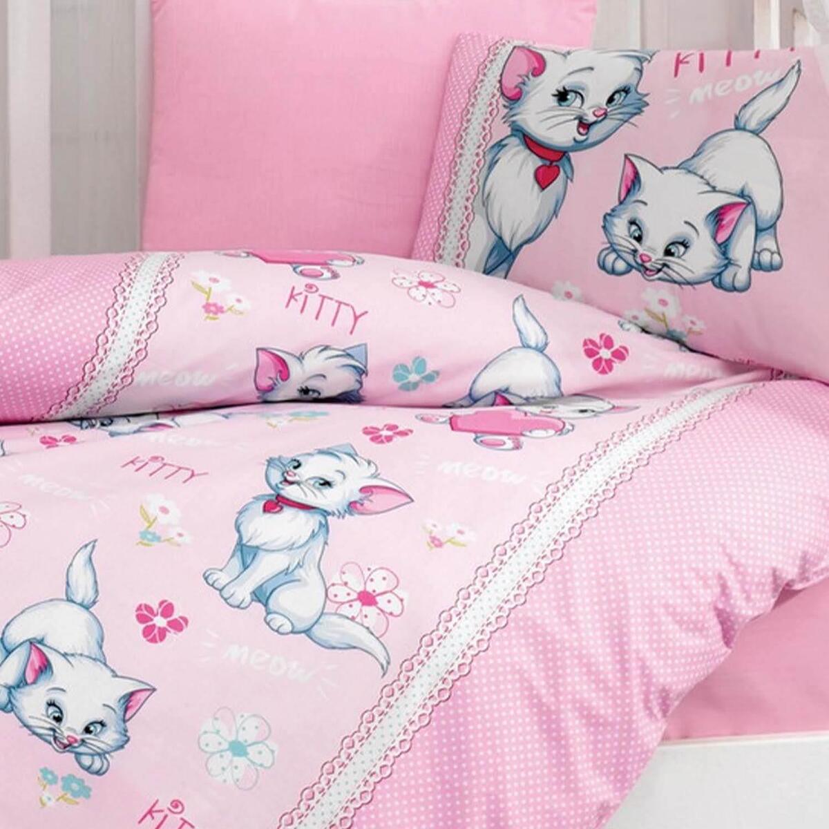 Cottonbox Bebek Nevresim Takımı Miyav Pembe