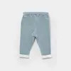 Bibaby Organik Pantolon Patiksiz Brave Lion Ekru - Turkuaz