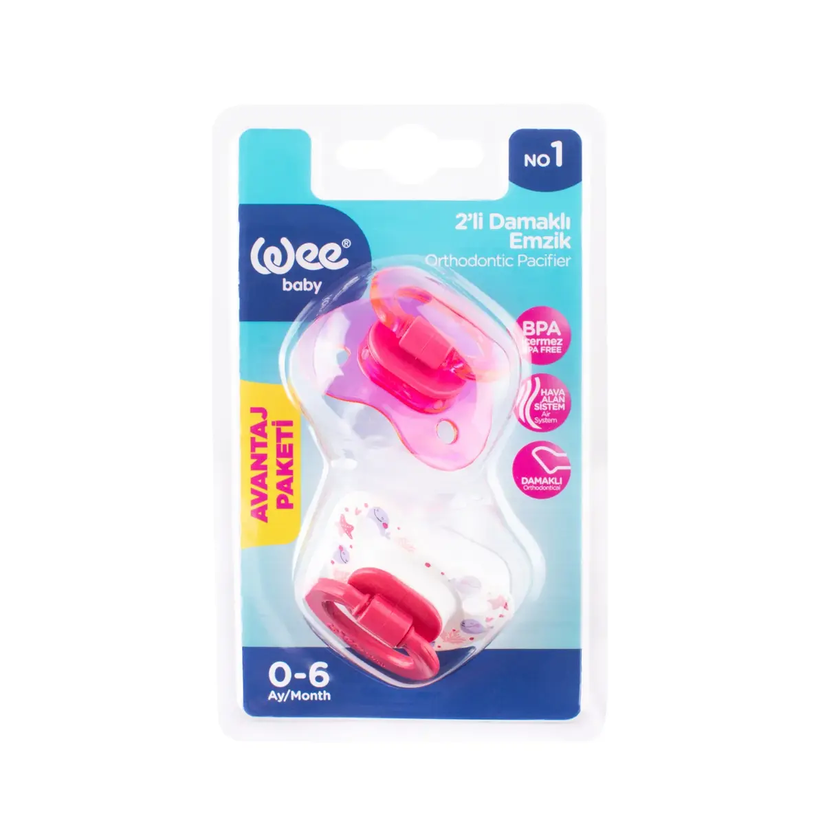 Wee Baby Damaklı Emzik 2li 