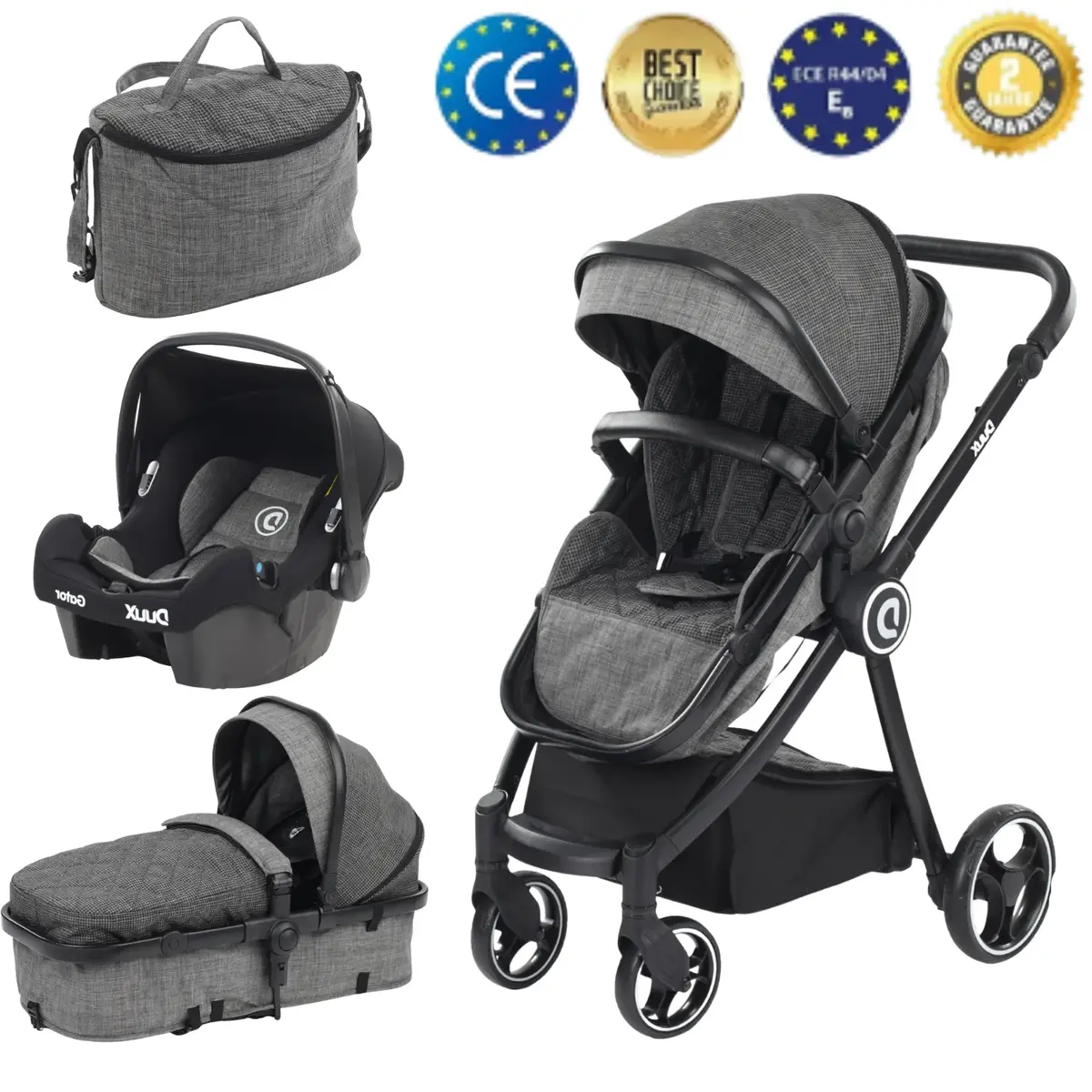 Duux Gator Travel Sistem Bebek Arabası Anthracite Duux Gator Travel Sistem Bebek Arabası Anthracite