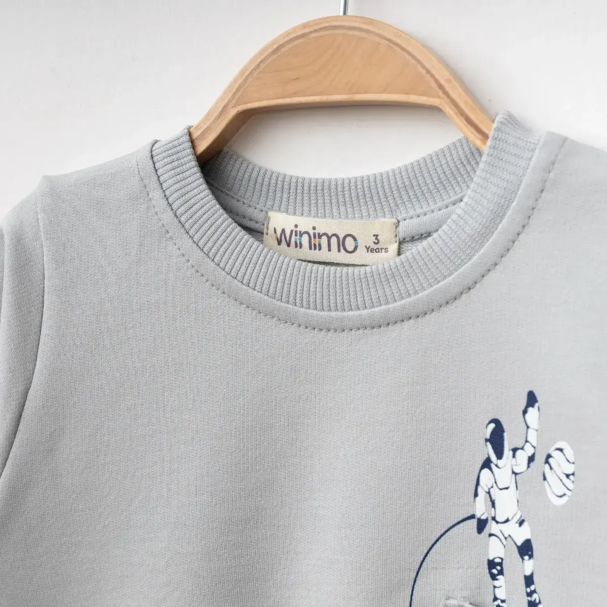 Winimo Sweatshirt Are We There Yet Baskılı Boyalı Gri