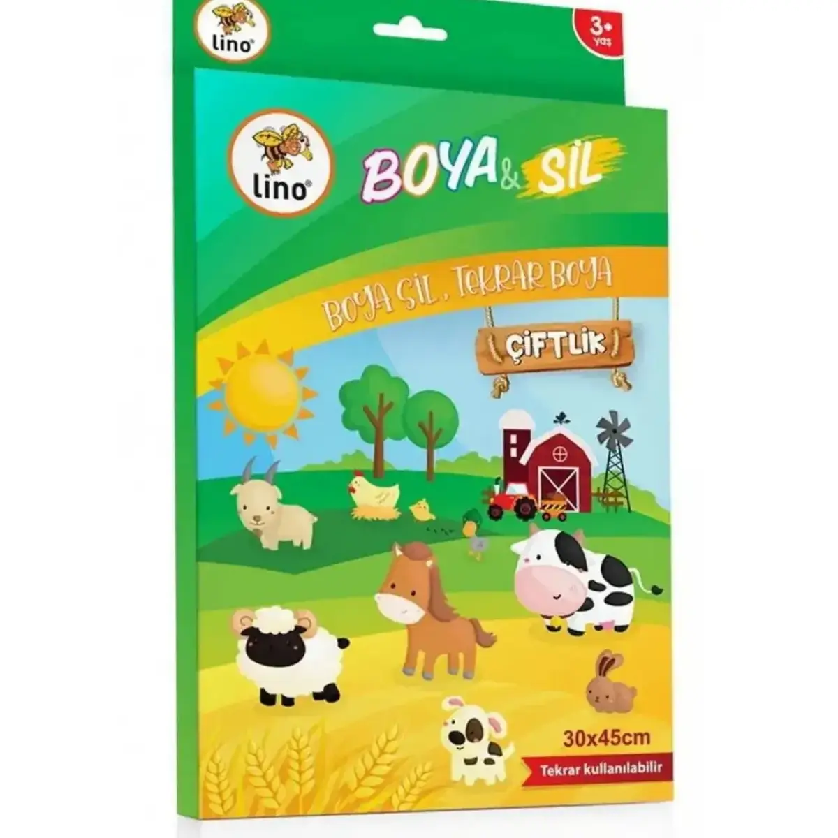 Lino Boya Sil Aktivite Matı Çiftlik (Silinebilir)