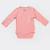 Bibaby Organik Body Kruvaze Eldivenli Soft Modal Pembe