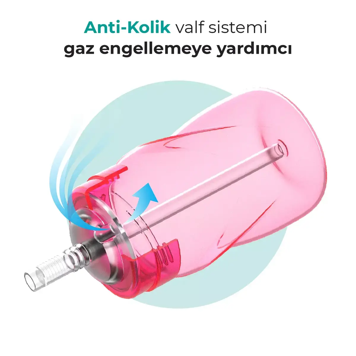 Mamajoo Akıtmaz Pipetli Bardak 270 ml Pembe