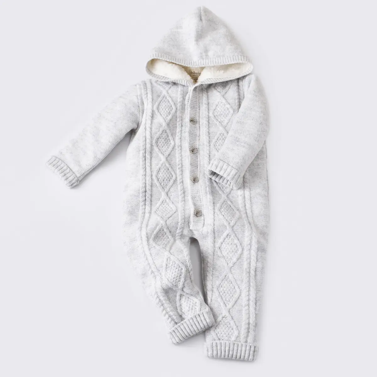 Bibaby Tulum Triko Welsoft Desenli Gri