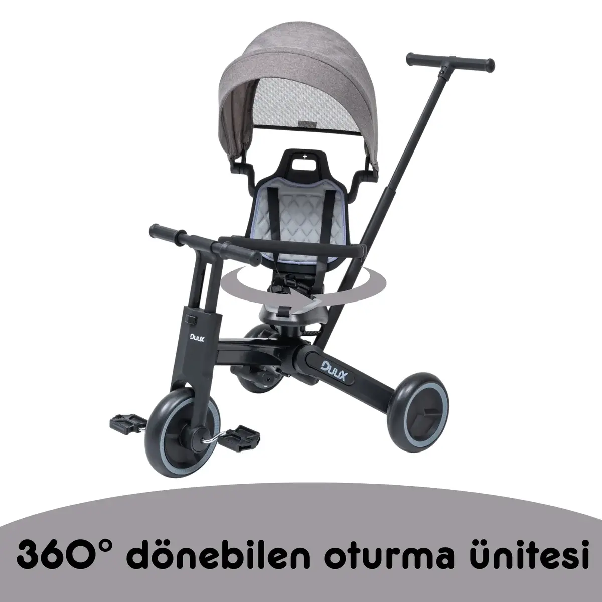 Duux Trike D56 7 in 1 Üç Tekerlekli Bisiklet Gri