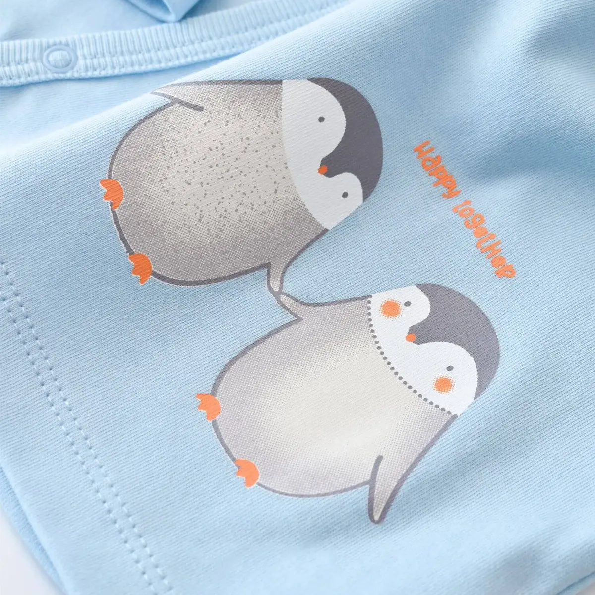 Bibaby Organik Zıbın Takımı 3lü Hello New Penguins Mavi
