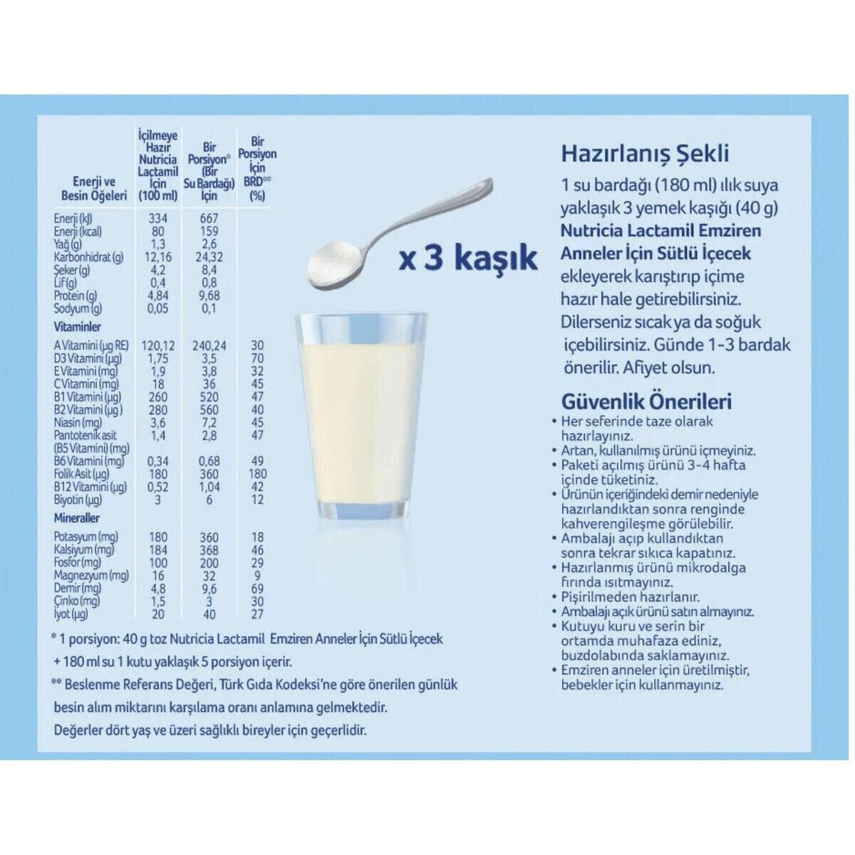 Milupa Lactamil Anneler İçin Sütlü İçecek 200 gr x 5 Adet