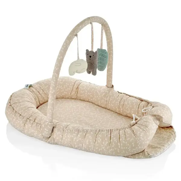 Babyjem Oyuncaklı Anne Baba Yanı Yatağı Somon Çiçek