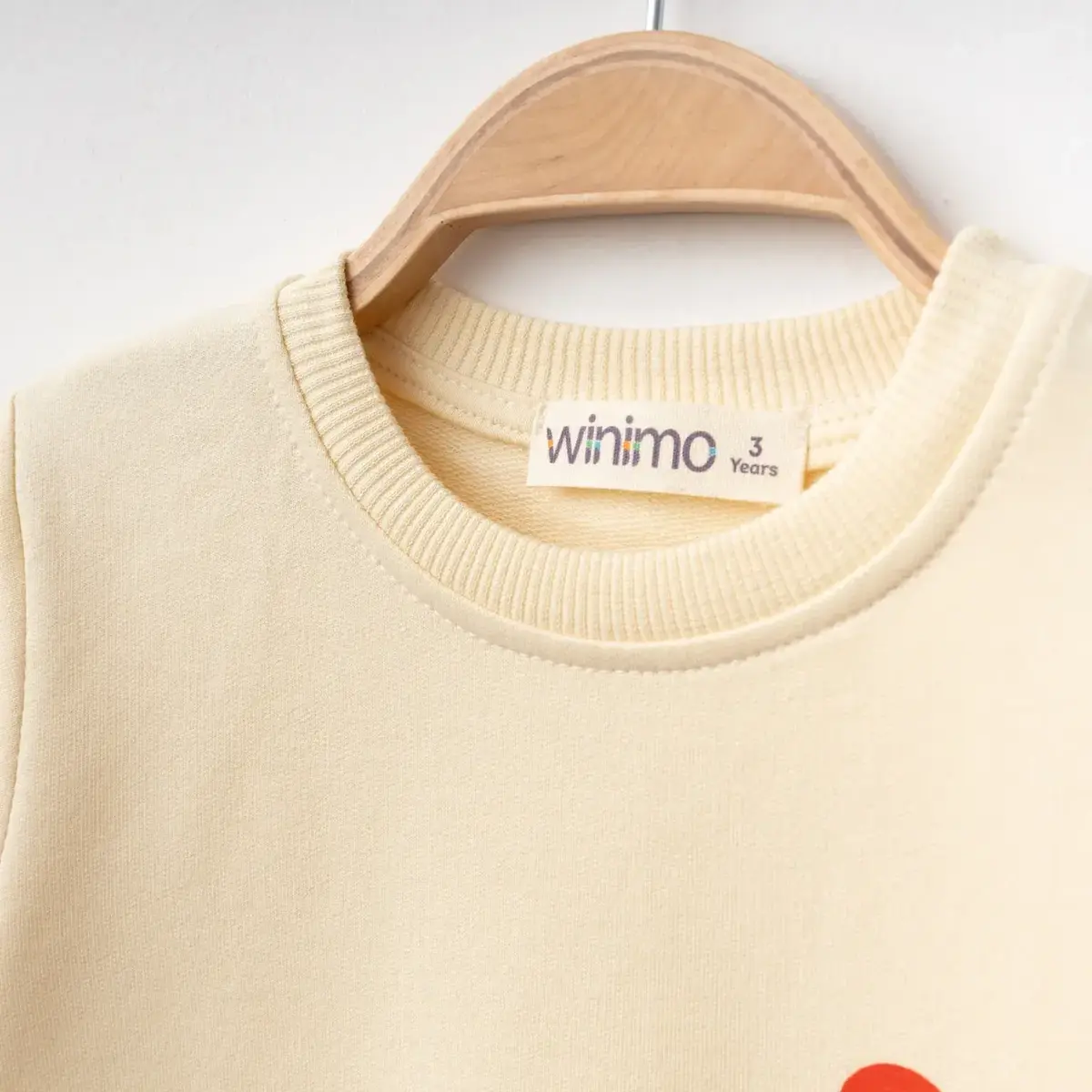 Winimo Sweatshirt Kalp Baskılı Bej