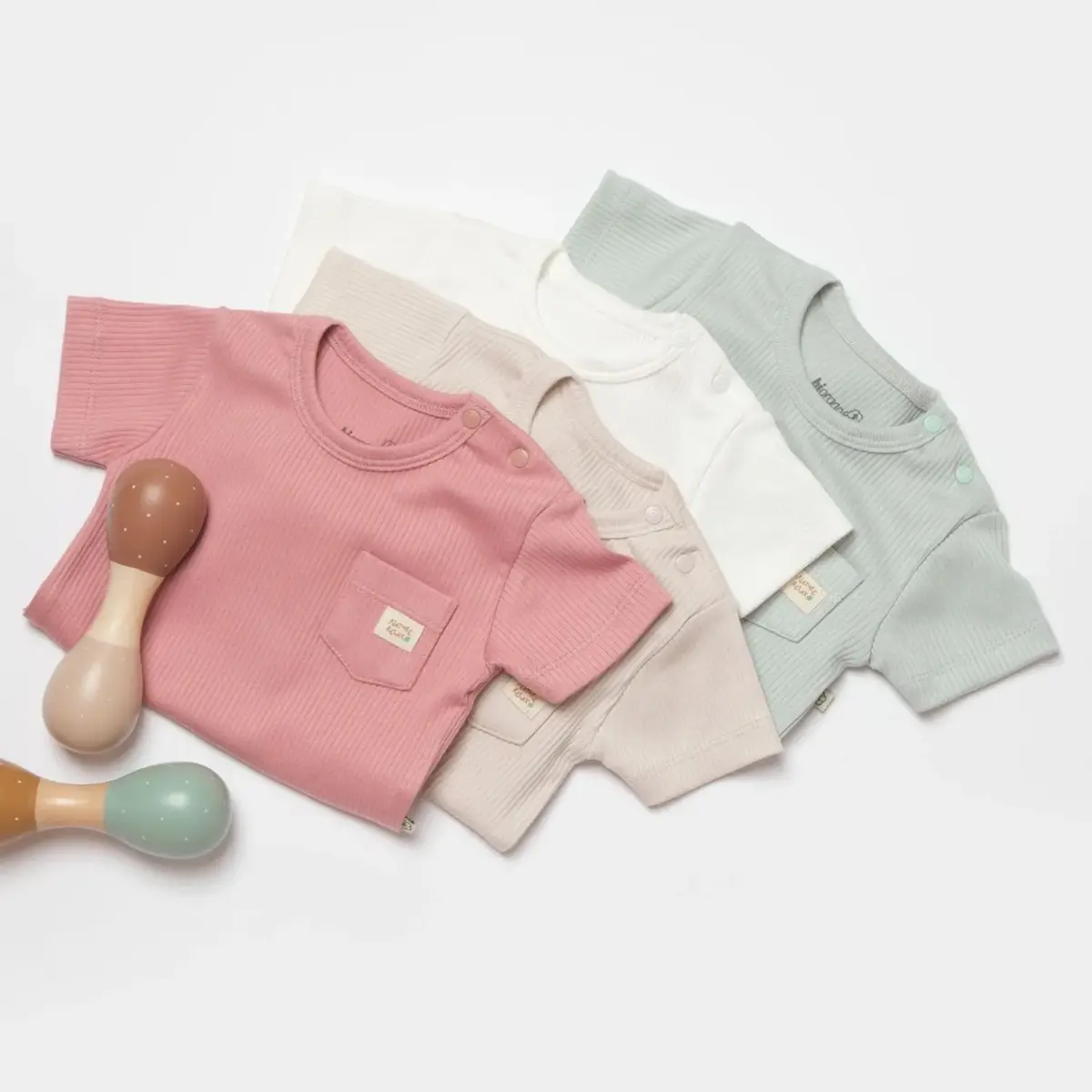 Bibaby Organik Body Kısa Kol Modal Nature Relax Coral