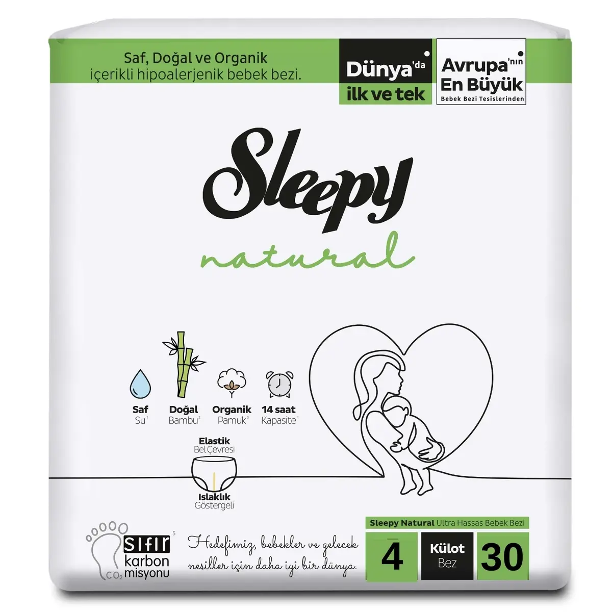 Sleepy Natural Külot Bebek Bezi 4 Beden Maxi 7-14 kg 30lu