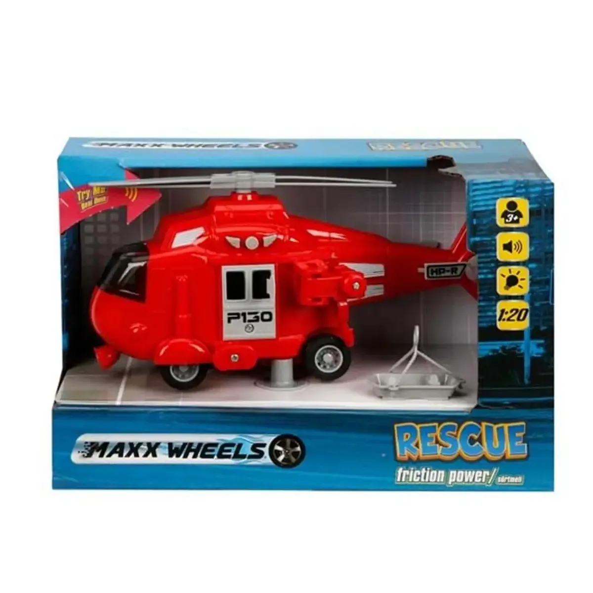 Maxx Wheels Sesli ve Işıklı Kurtarma Helikopteri 1:20